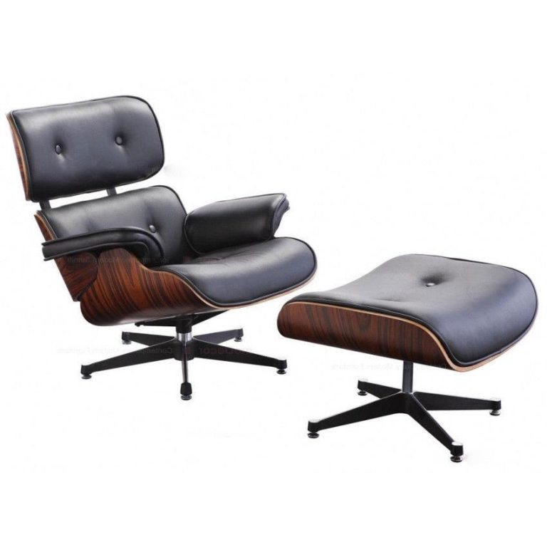 Eames Lounge Chair Dark Rosewood Black Leather - Charles Eames